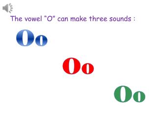The vowel “O” can m ake t hree s ounds :