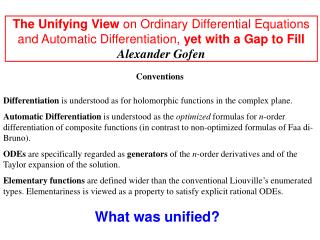 What was unified?