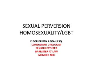 SEXUAL PERVERSION HOMOSEXUALITY/LGBT