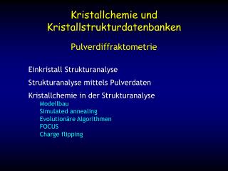 Kristallchemie und Kristallstrukturdatenbanken