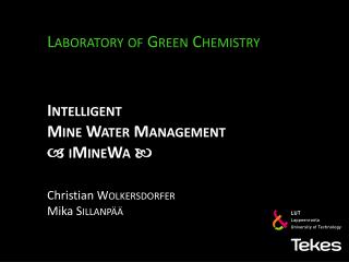 Intelligent Mine Water Management  iMineWa 