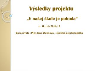 Výsledky projektu