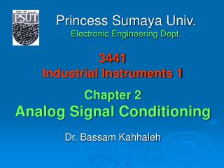 3441 Industrial Instruments 1 Chapter 2 Analog Signal Conditioning