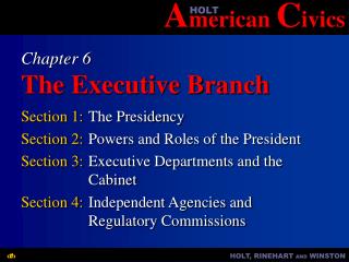 Chapter 6 The Executive Branch