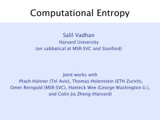 Computational Entropy