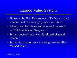 Earned Value System