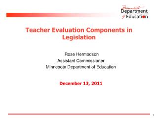 Teacher Evaluation Components in Legislation