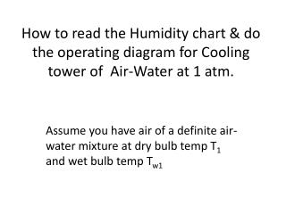 Assume you have air of a definite air-water mixture at dry bulb temp T 1 and wet bulb temp T w1
