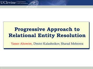 Progressive Approach to Relational Entity Resolution