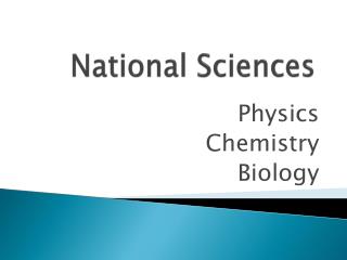 National Sciences