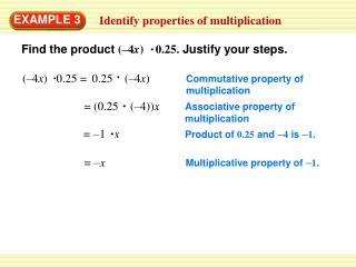 Multiplicative property of – 1 .