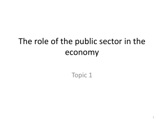 The role of the public sector in the economy