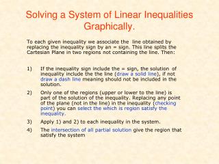 Solving a System of Linear Inequalities Graphically.