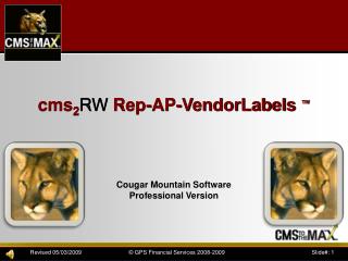 cms 2 RW Rep-AP-VendorLabels ™