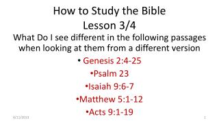 How to Study the Bible Lesson 3/4