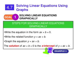 Write the equation in the form ax + b = 0. Write the related function y = ax + b.