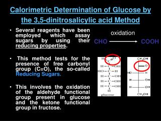 Calorimetric Determination of Glucose by the 3,5-dinitrosalicylic acid Method