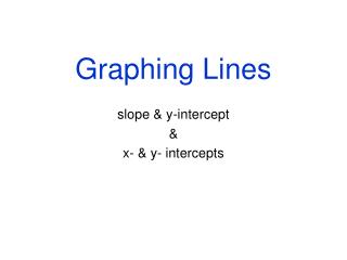 Graphing Lines