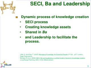 SECI, Ba and Leadership