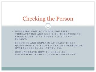 Checking the Person