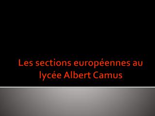 Les sections européennes au lycée Albert Camus
