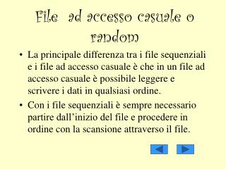 File ad accesso casuale o random