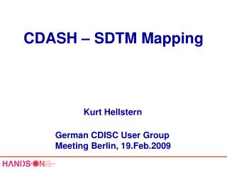 CDASH – SDTM Mapping