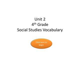 Unit 2 4 th Grade Social Studies Vocabulary