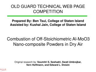 OLD GUARD TECHNICAL WEB PAGE COMPETITION