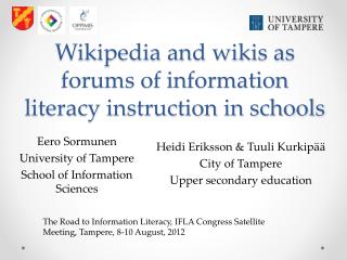 Wikipedia and wikis as forums of information literacy instruction in schools