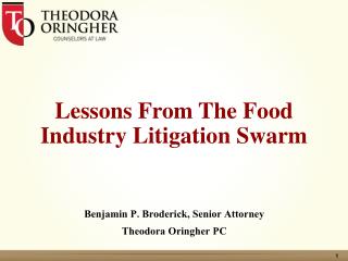 Lessons From The Food Industry Litigation Swarm