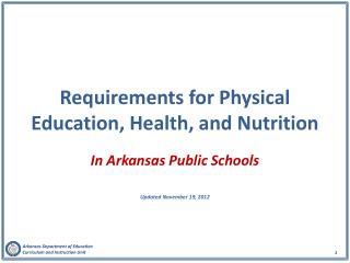 Requirements for Physical Education, Health, and Nutrition