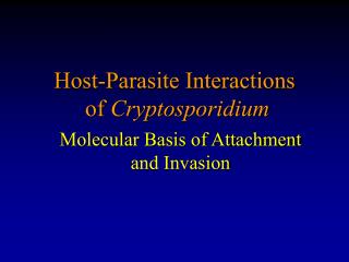 Host-Parasite Interactions of Cryptosporidium