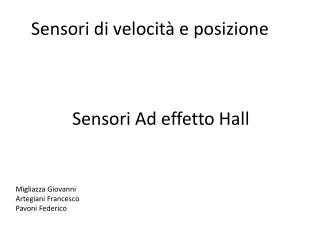 Sensori Ad effetto Hall