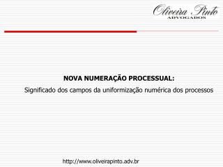 NOVA NUMERAÇÃO PROCESSUAL: Significado dos campos da uniformização numérica dos processos