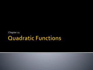 Quadratic Functions