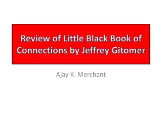 Review of Little Black Book of Connections by Jeffrey Gitomer
