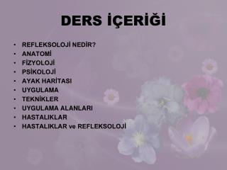 DERS İÇERİĞİ