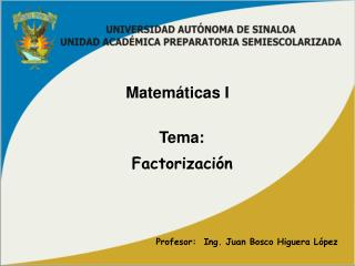 Matemáticas I