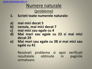Numere naturale ( probleme )