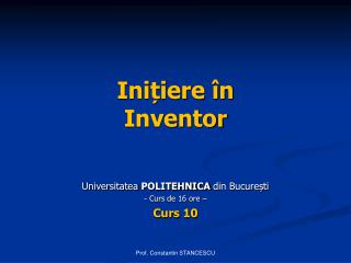 Inițiere în Inventor