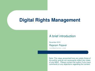 Digital Rights Management