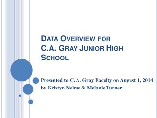 Data Overview for C.A. Gray Junior High School