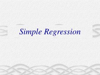 Simple Regression