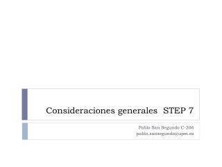 Consideraciones generales STEP 7