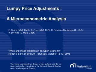 Lumpy Price Adjustments : A Microeconometric Analysis