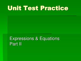 Unit Test Practice