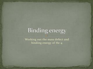 Binding energy