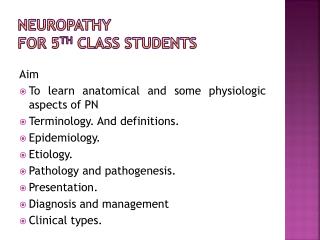 NEUROPATHY for 5 th class students