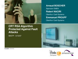 CRT RSA Algorithm Protected Against Fault Attacks